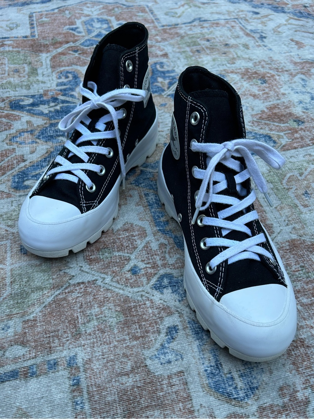 Converse All Star Lugged Platform High Tops Sneaker Black/White | Women’s 7.5